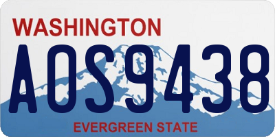 WA license plate AOS9438