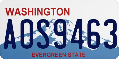 WA license plate AOS9463