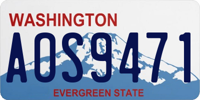 WA license plate AOS9471