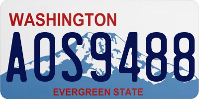 WA license plate AOS9488
