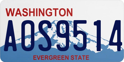 WA license plate AOS9514