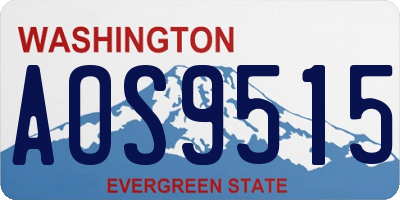 WA license plate AOS9515