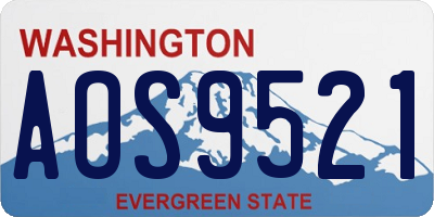 WA license plate AOS9521