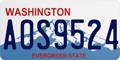 WA license plate AOS9524