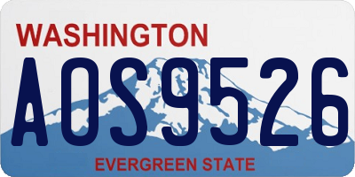 WA license plate AOS9526