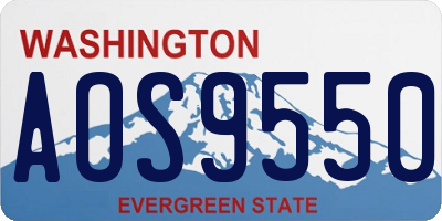 WA license plate AOS9550