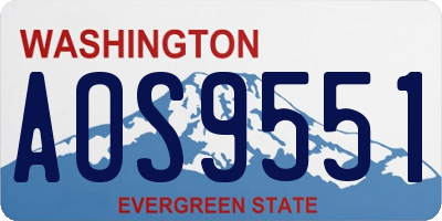 WA license plate AOS9551