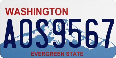 WA license plate AOS9567