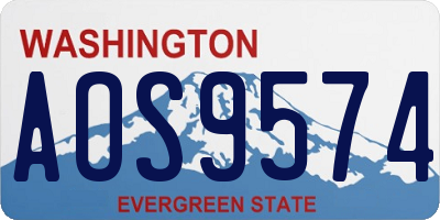 WA license plate AOS9574