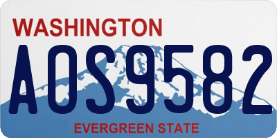 WA license plate AOS9582