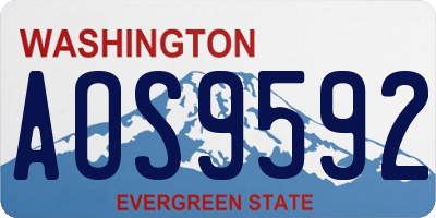 WA license plate AOS9592