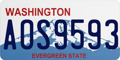 WA license plate AOS9593