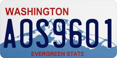 WA license plate AOS9601