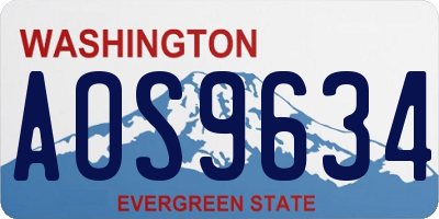 WA license plate AOS9634