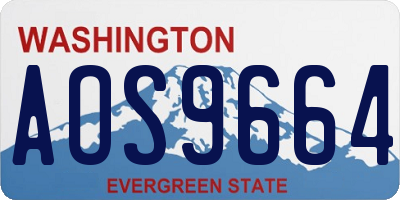 WA license plate AOS9664