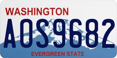 WA license plate AOS9682