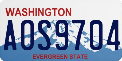 WA license plate AOS9704