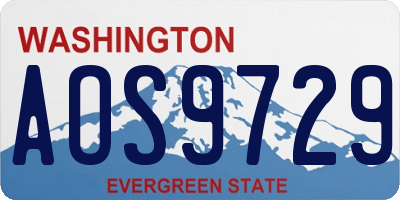 WA license plate AOS9729