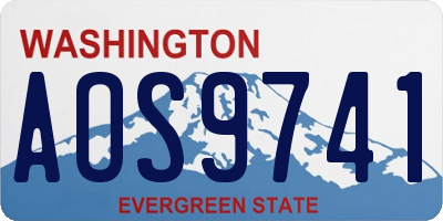 WA license plate AOS9741