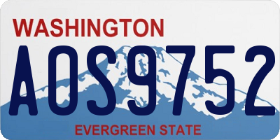 WA license plate AOS9752