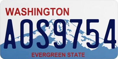WA license plate AOS9754