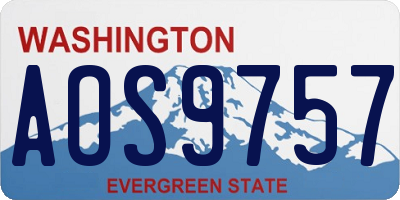 WA license plate AOS9757