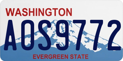 WA license plate AOS9772
