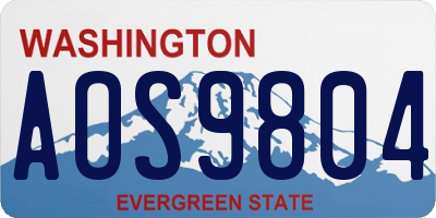 WA license plate AOS9804
