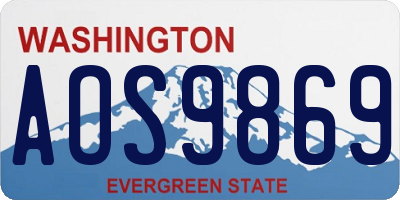 WA license plate AOS9869