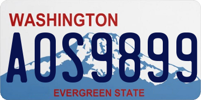 WA license plate AOS9899