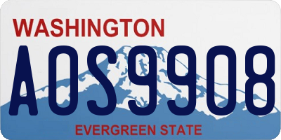 WA license plate AOS9908