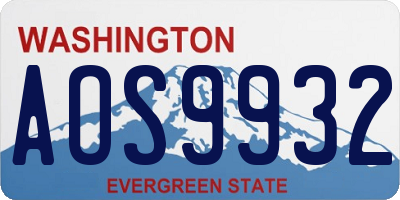 WA license plate AOS9932