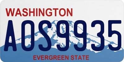 WA license plate AOS9935