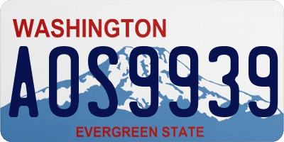 WA license plate AOS9939