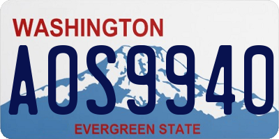 WA license plate AOS9940
