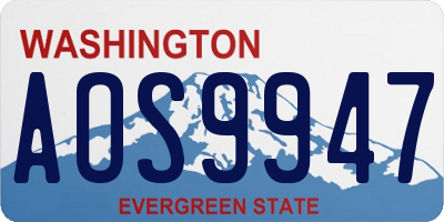 WA license plate AOS9947