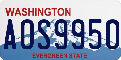 WA license plate AOS9950