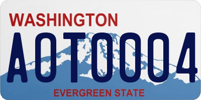 WA license plate AOT0004