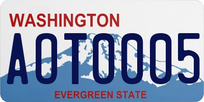 WA license plate AOT0005