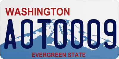 WA license plate AOT0009