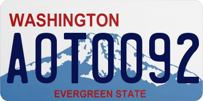 WA license plate AOT0092