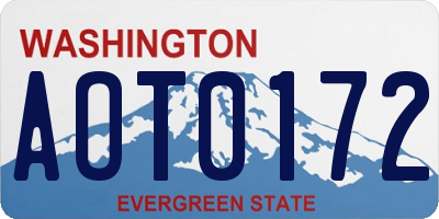 WA license plate AOT0172
