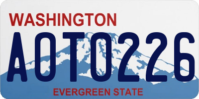 WA license plate AOT0226