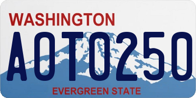 WA license plate AOT0250
