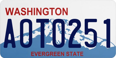 WA license plate AOT0251