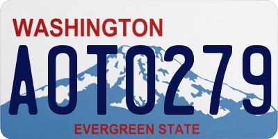 WA license plate AOT0279