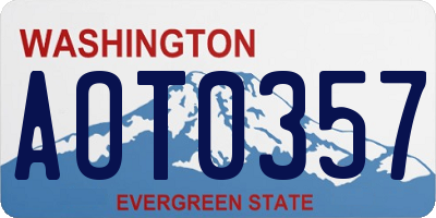 WA license plate AOT0357