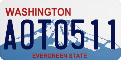 WA license plate AOT0511