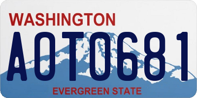 WA license plate AOT0681