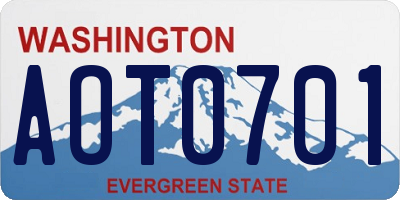WA license plate AOT0701